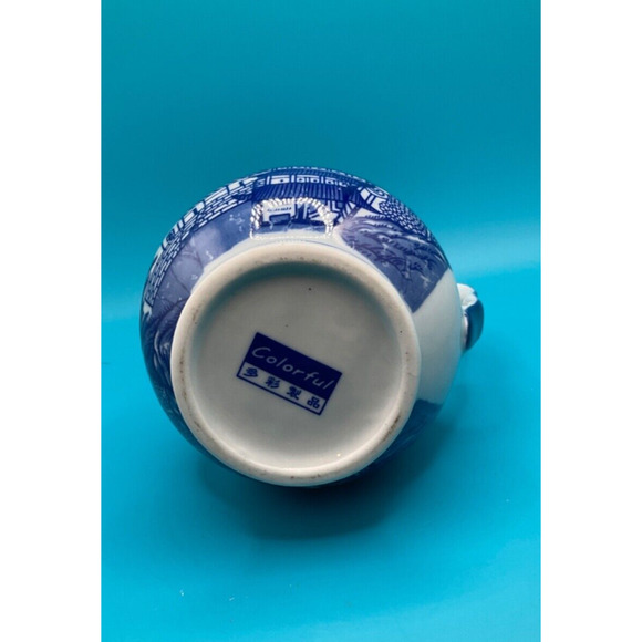 Vintage Grandma Core Country Oriental Creamer  4.5" Colorful Design Pitcher - Picture 6 of 6